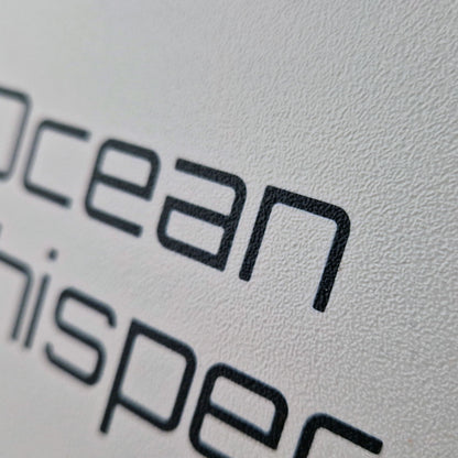Personalised boat name emblazoned on a protective marine instrument cover