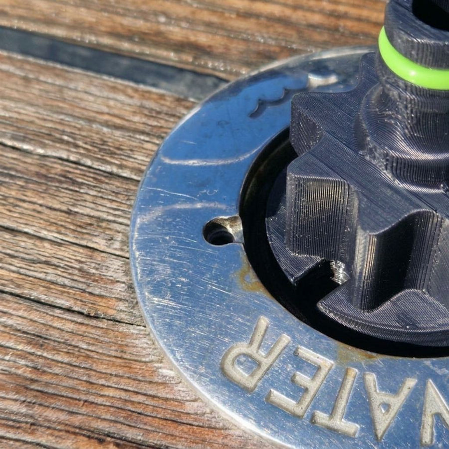 Vent on a deck filler for water tank to prevent pressure buildup