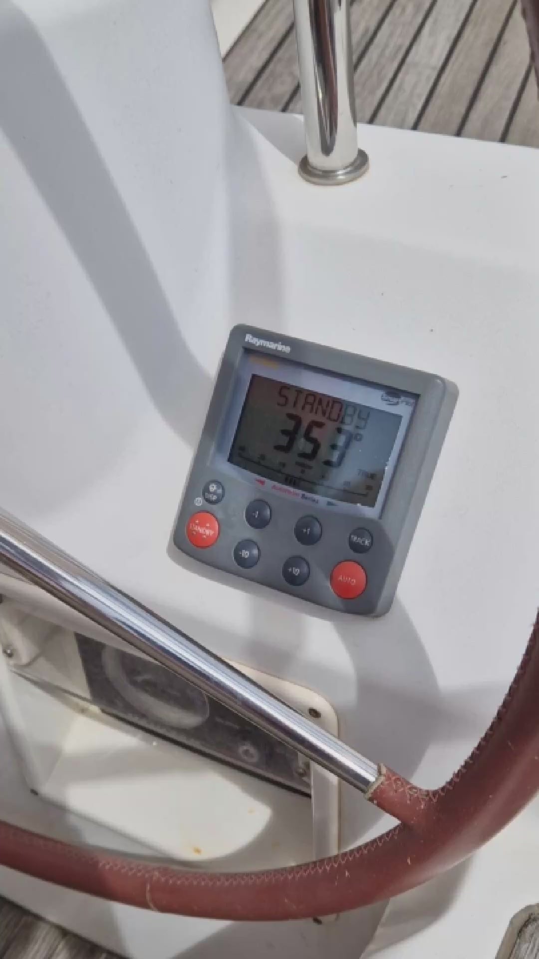 Video showing the replacement of an old Raymarine marine instrument cover with a new, personalized one.