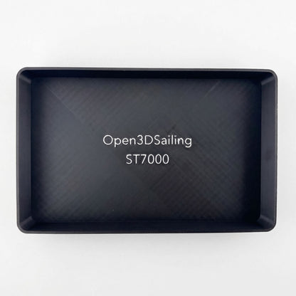 Rear view of a Raymarine ST7000 marine instrument with its suncover protection attached.