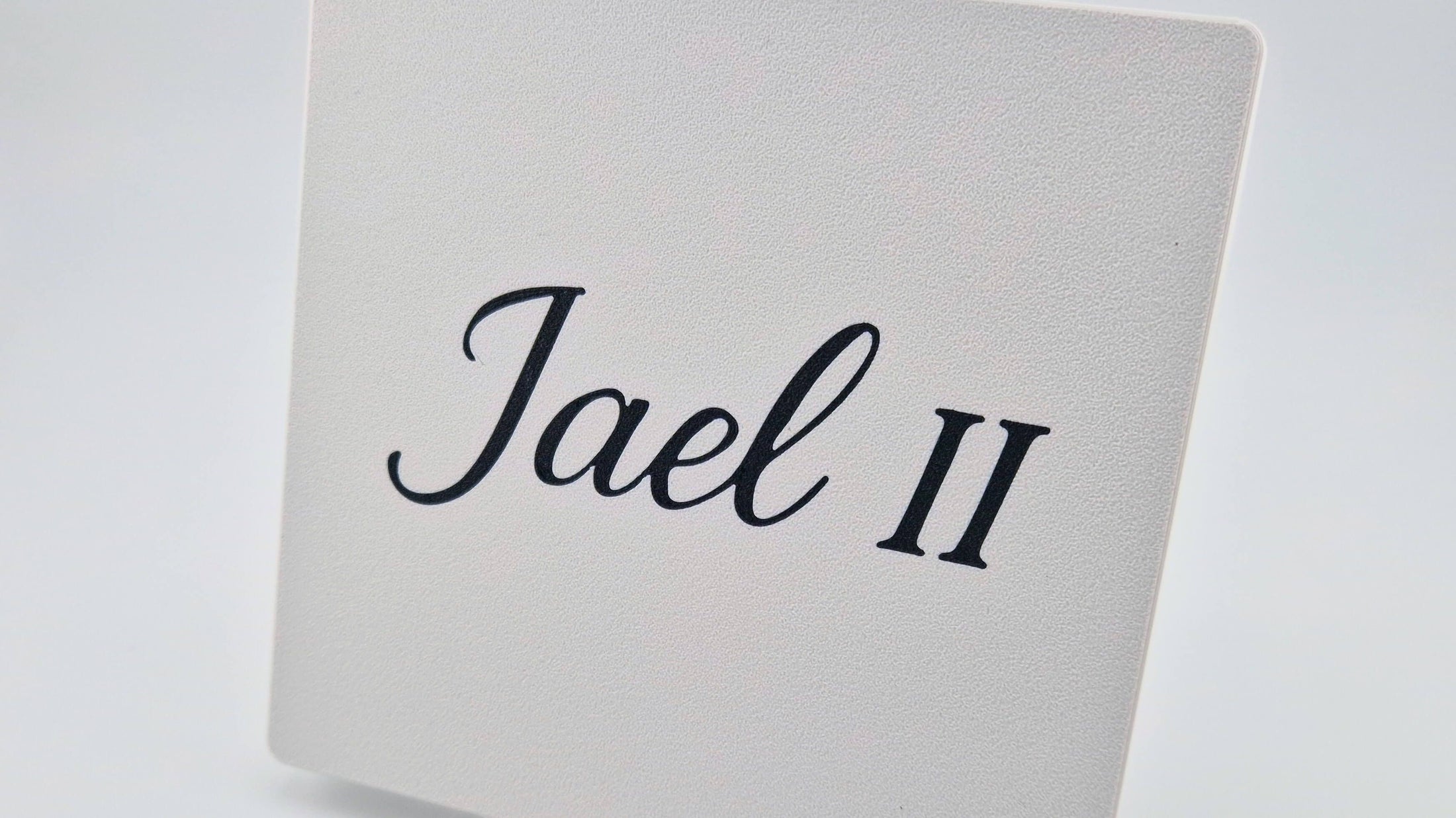 Boat name written in calligraphic font